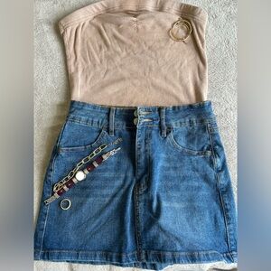 Love Culture Blue Denim Mini Skirt
